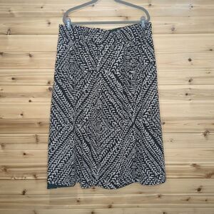 SSeko Skirt Womens XXL Black Printed Reversible Midi Skirt